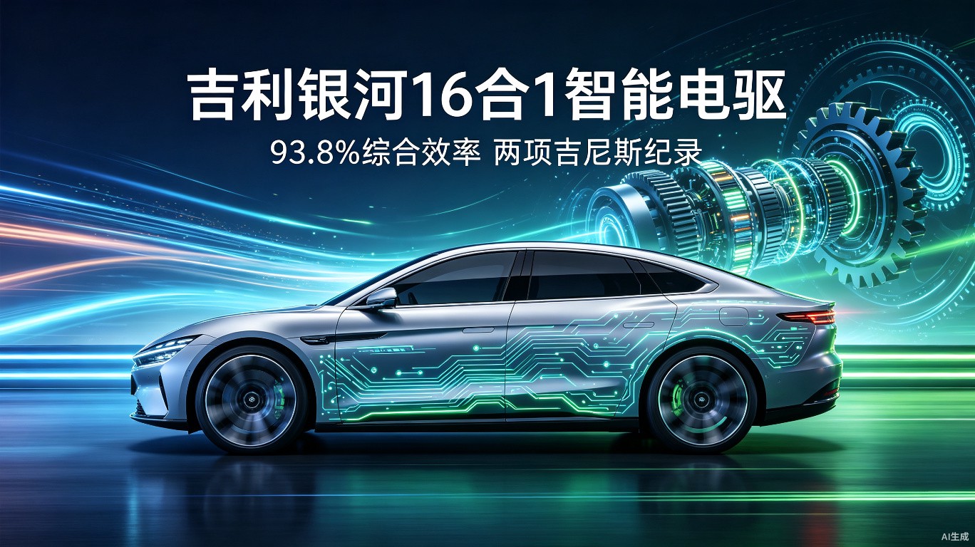 吉利发布全球首款16合1智能电驱：93.8%综合效率，连破两项吉尼斯纪录