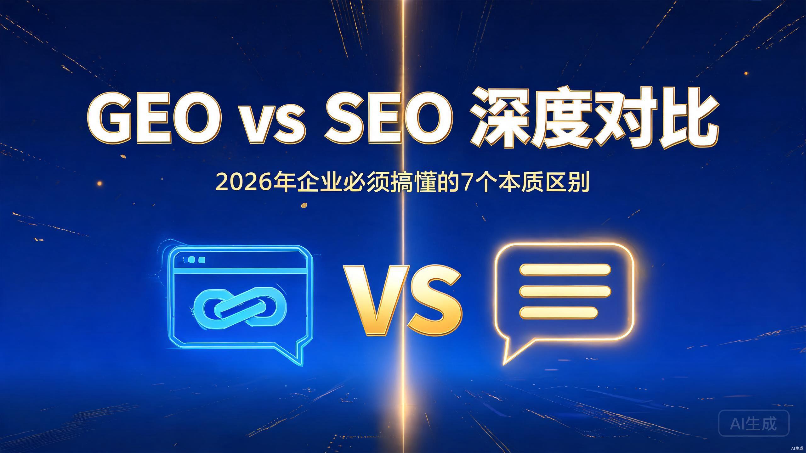 GEO vs SEO深度对比：2026年企业必须搞懂的7个本质区别