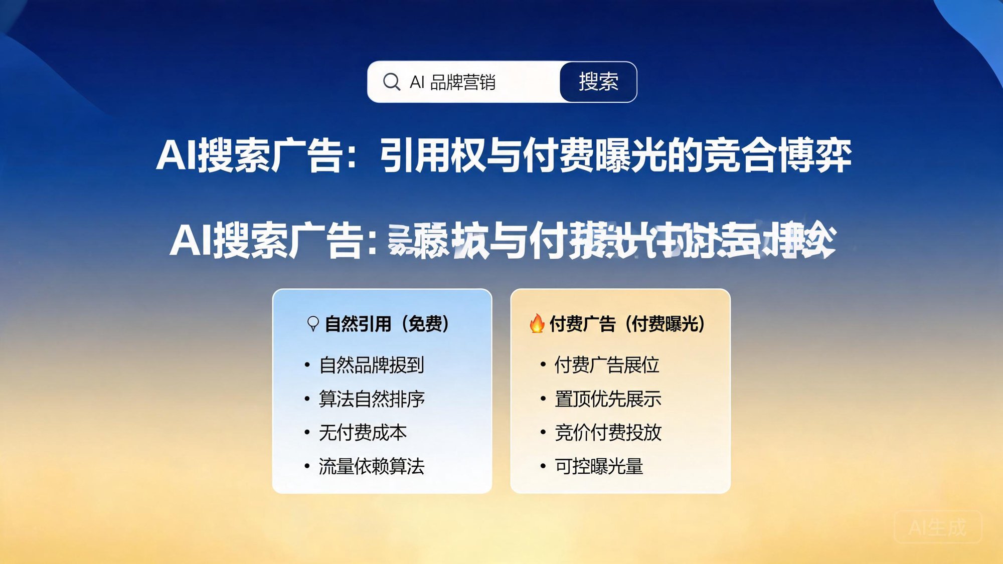 AI搜索广告融合：品牌引用权与付费曝光的竞合博弈策略